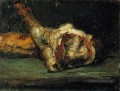 Pain Nature morte et gigot d’agneau Paul Cézanne